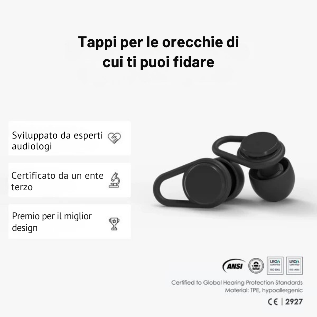 Tappi per le orecchie QuietPlugs + Custodia in omaggio